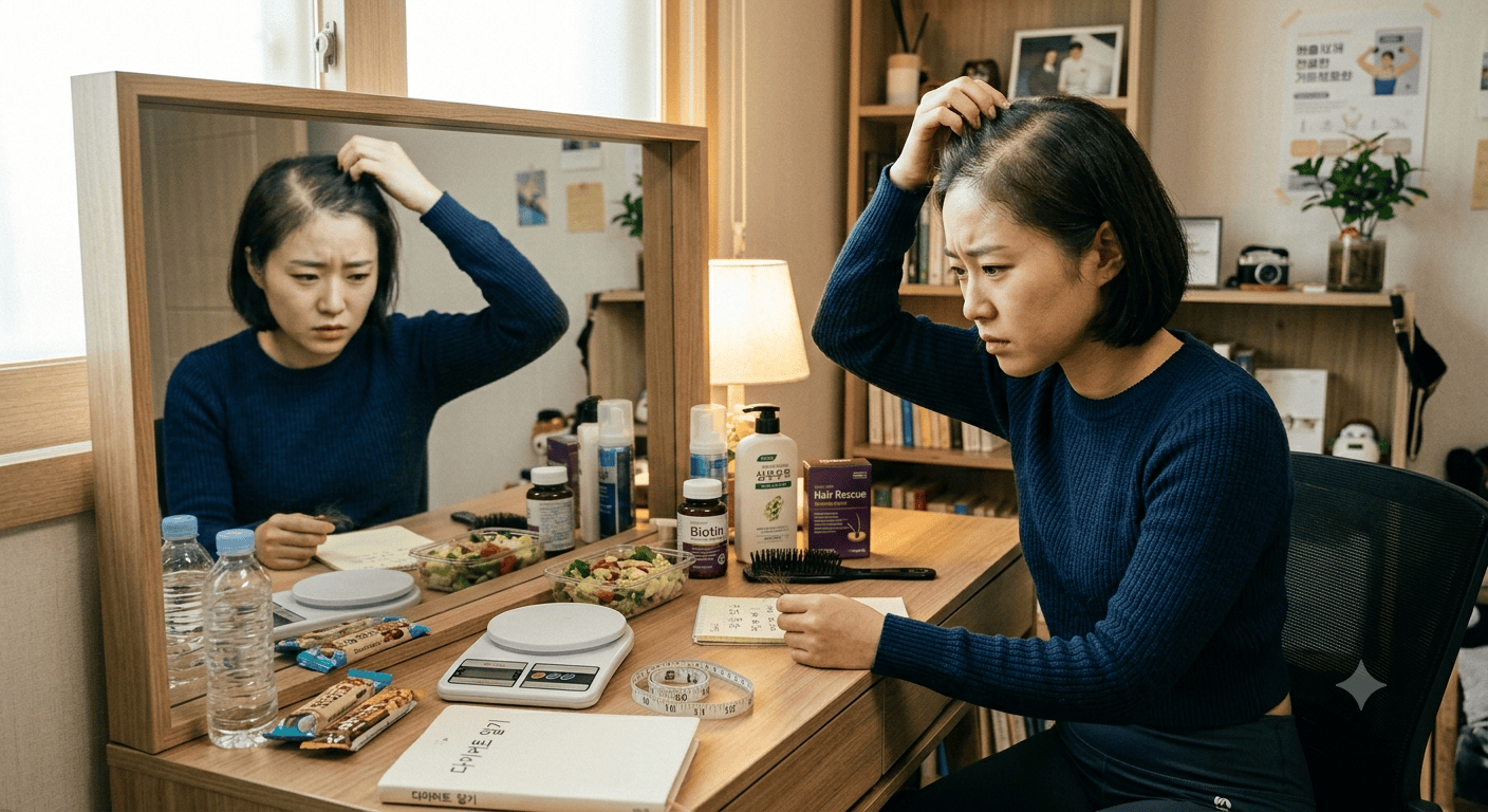 살은 빠졌는데 머리카락도 빠진다면? 다이어트에 방해되지 않는 탈모 영양제 고르는 법